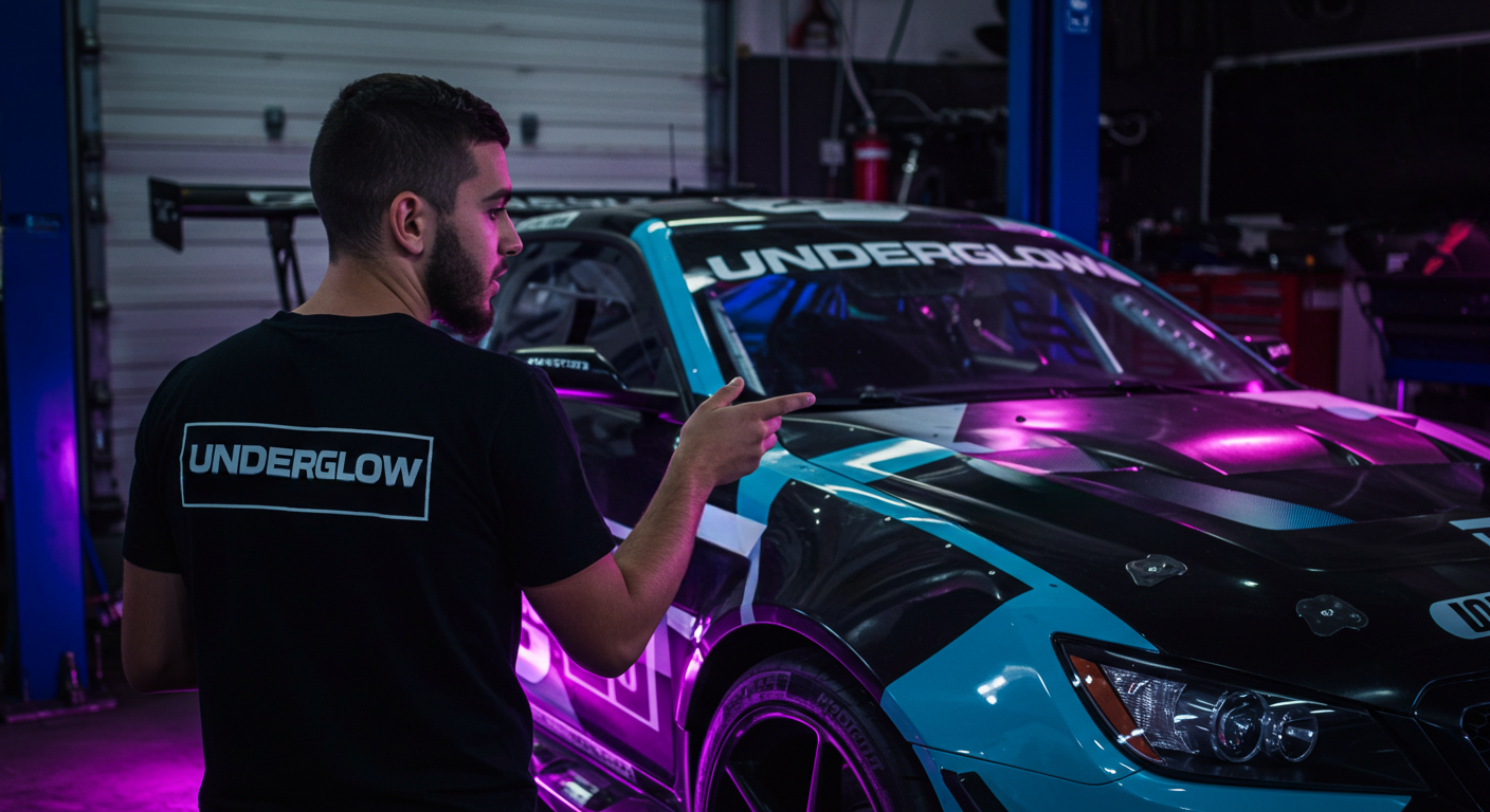 Underglow employee explaining the features of Pro-series Underglow LED Lighting Kit