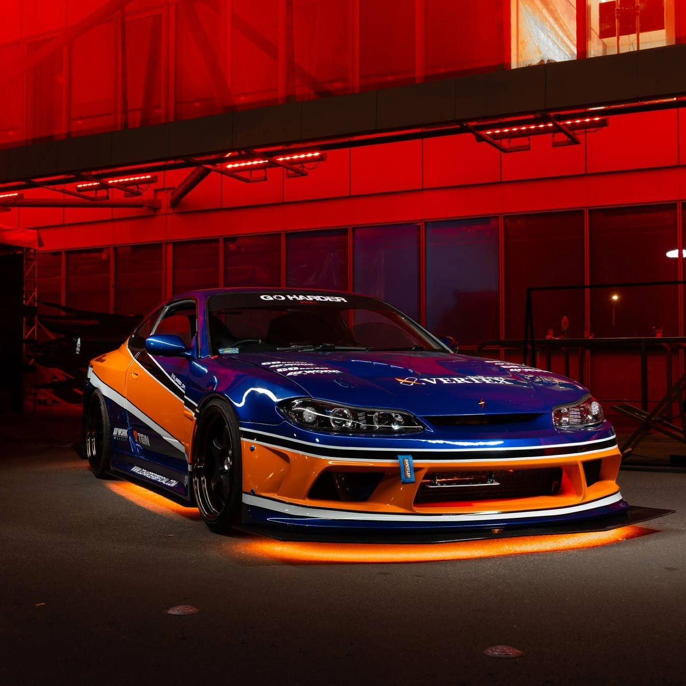 Fast and Furious Monalisa Silvia S15 Drift Build with Orange Underglow Lighting for Cars