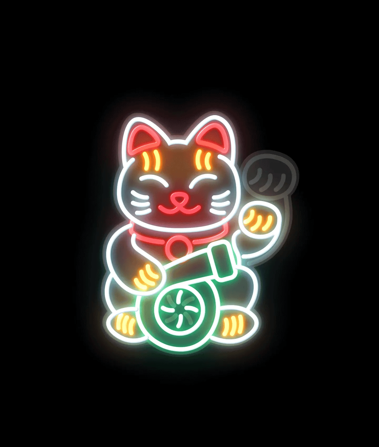 Lucky Cat | LED Decal | USB Powered